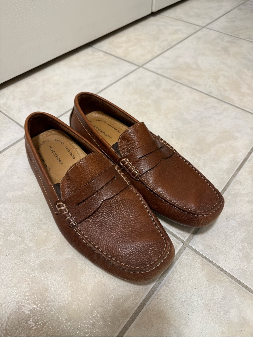Rockport Brown Leather Slip-On Penny Loafers